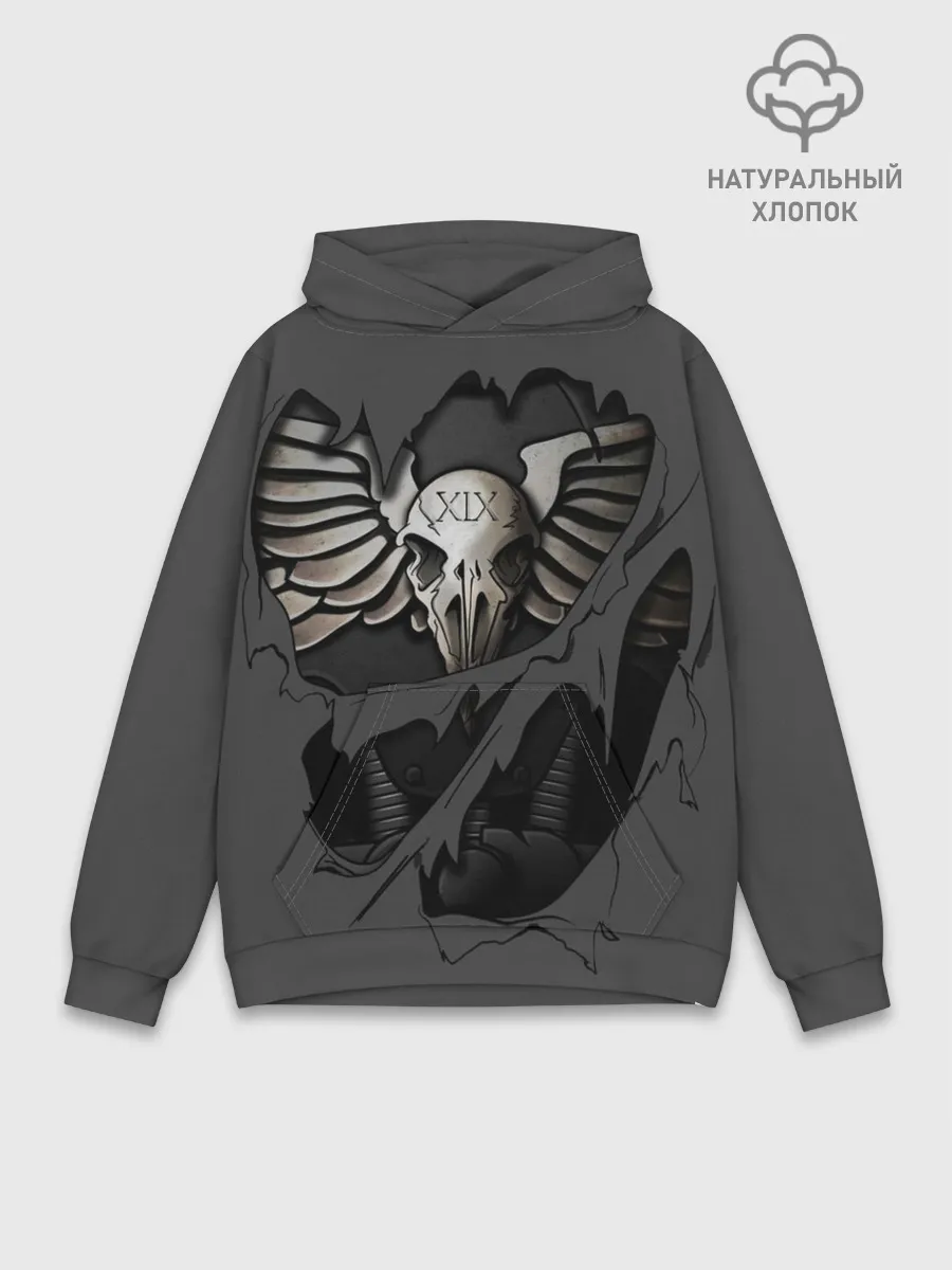 Худи мужской база хлопок / Броня Гвардии Ворона