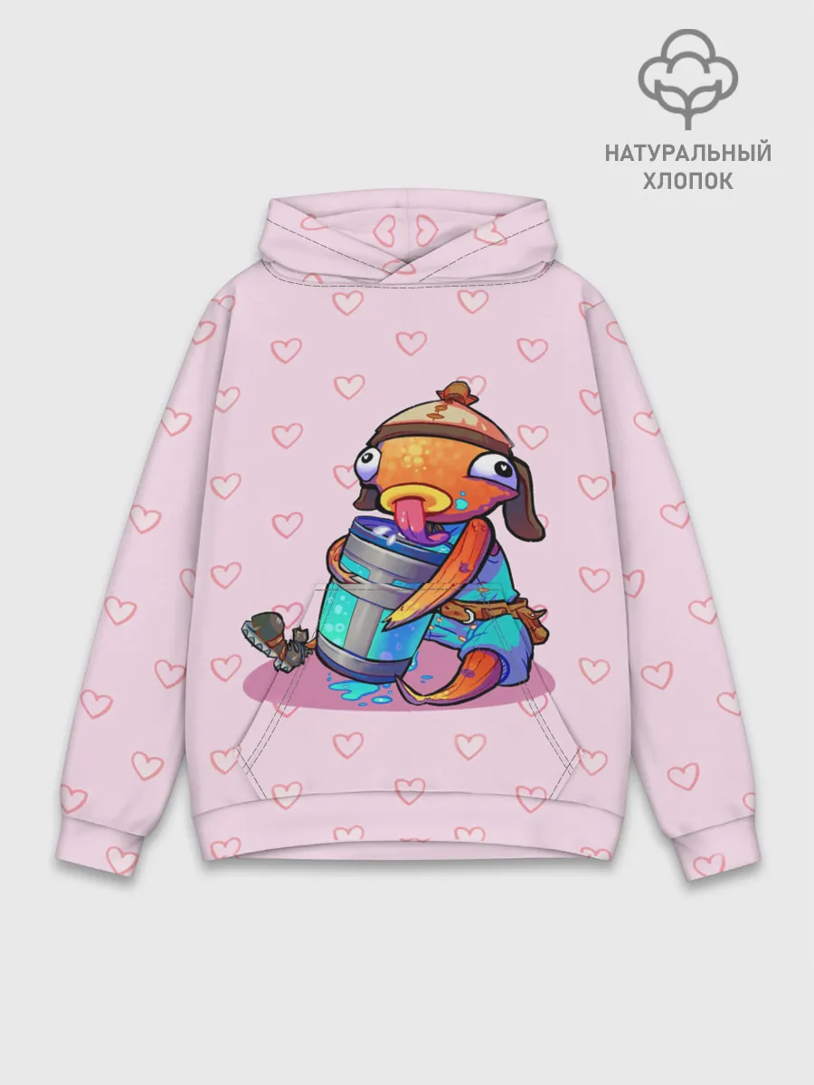 Худи мужской база хлопок / Рыба Фортнайт