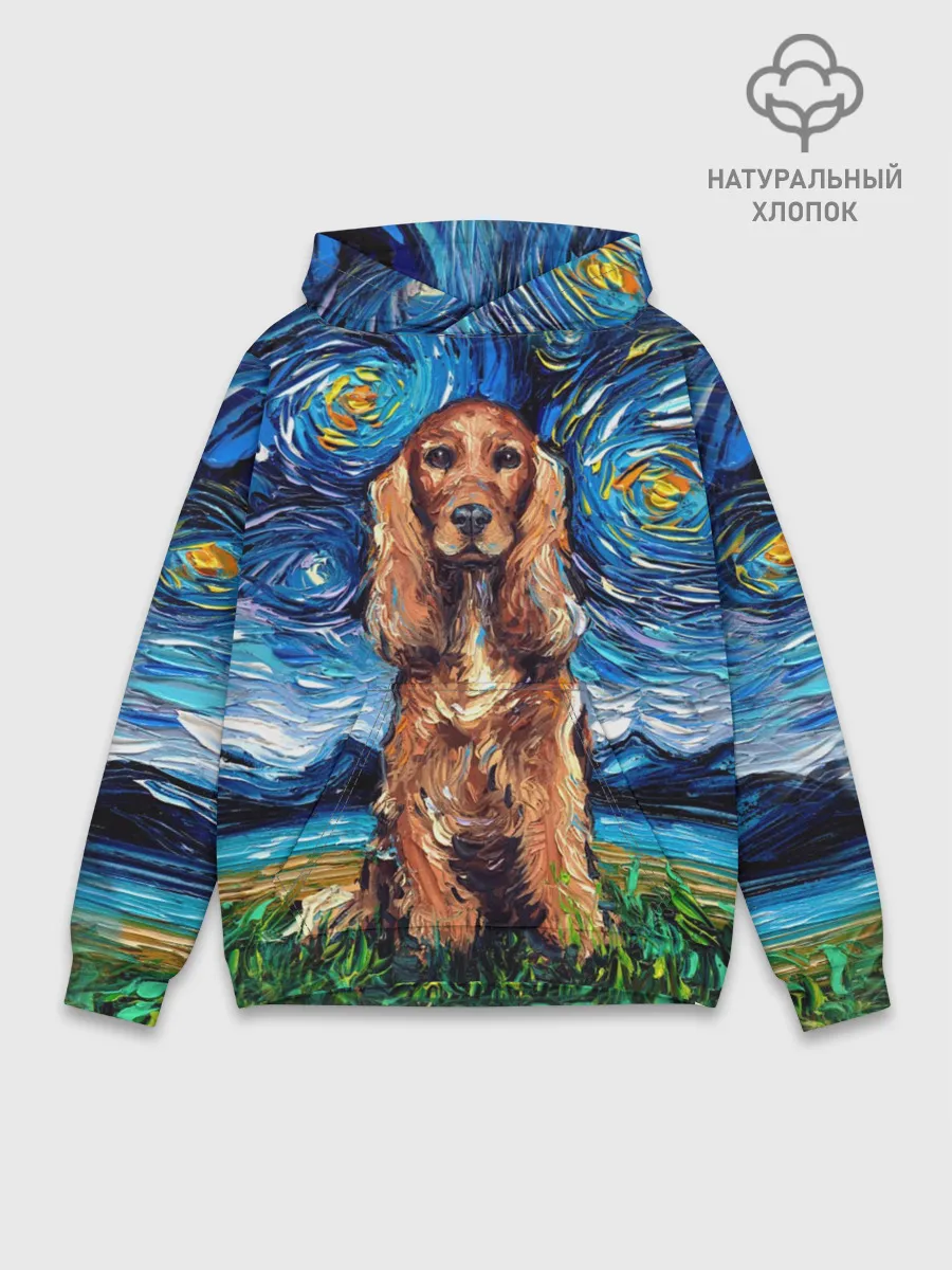 Худи мужской база хлопок / Кокер-спаниель