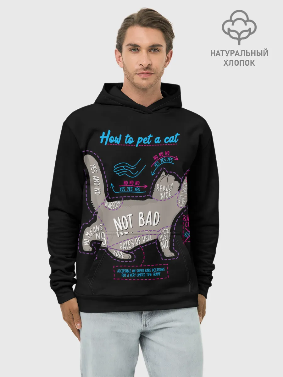 Худи мужской база хлопок / Как погладить кошку