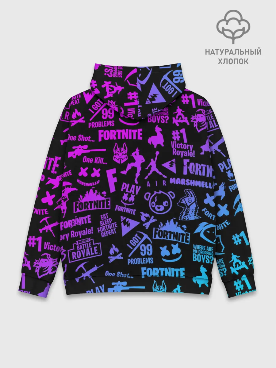 Худи мужской база хлопок / FORTNITE NEON | ФОРТНАЙТ НЕОН