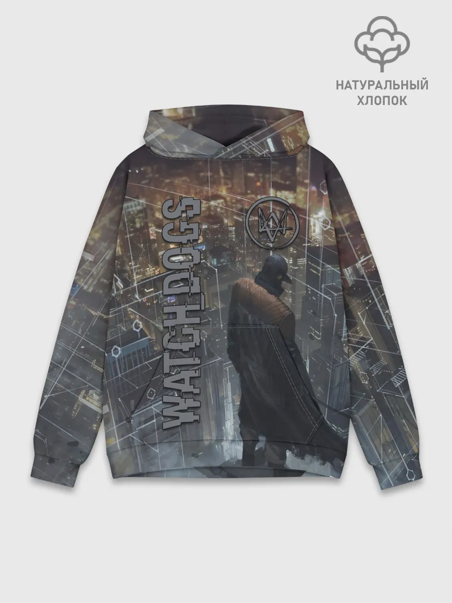 Худи мужской база хлопок / Watch Dogs