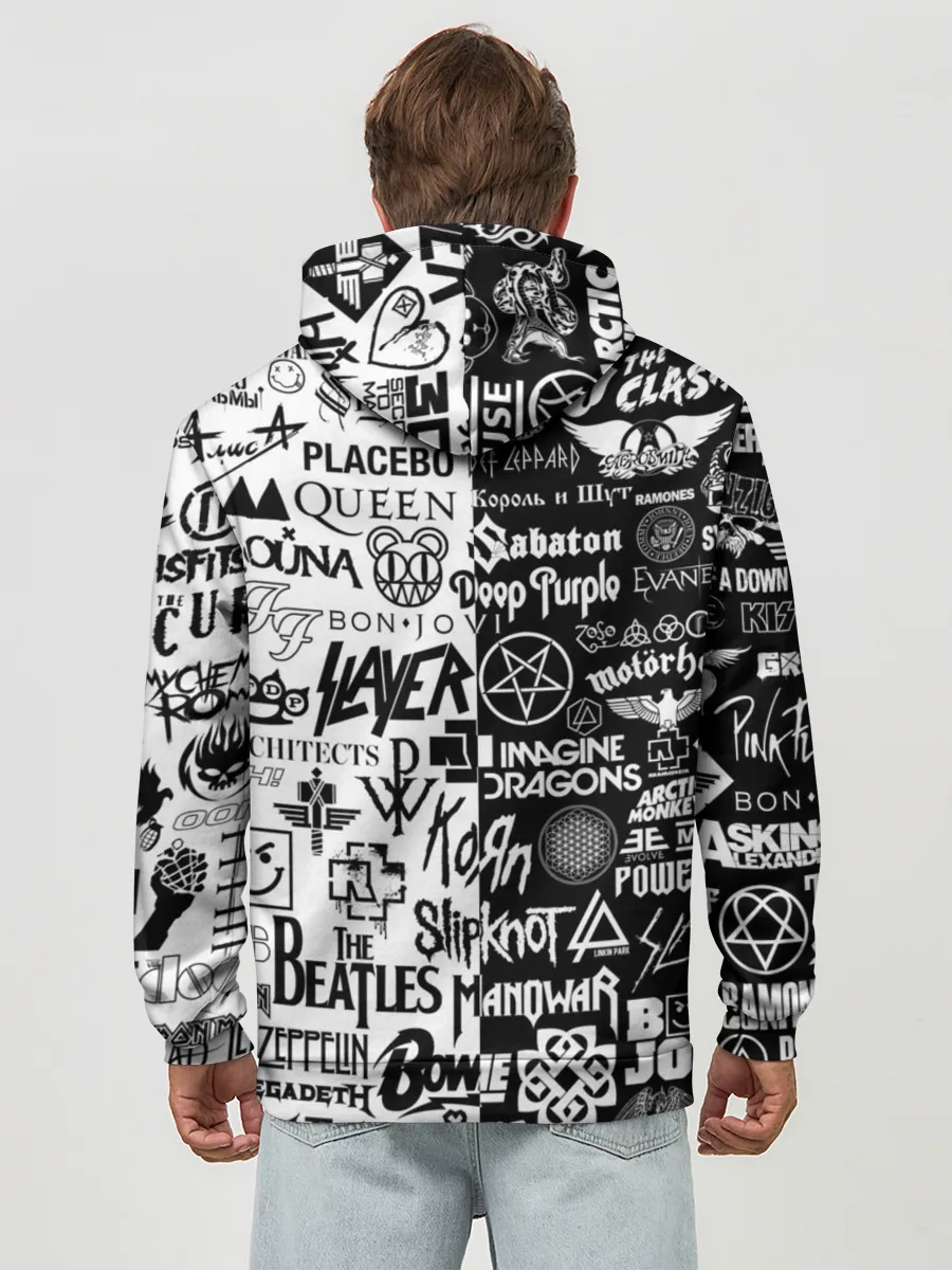 Худи мужской база хлопок / ЛОГОТИПЫ РОК ГРУПП