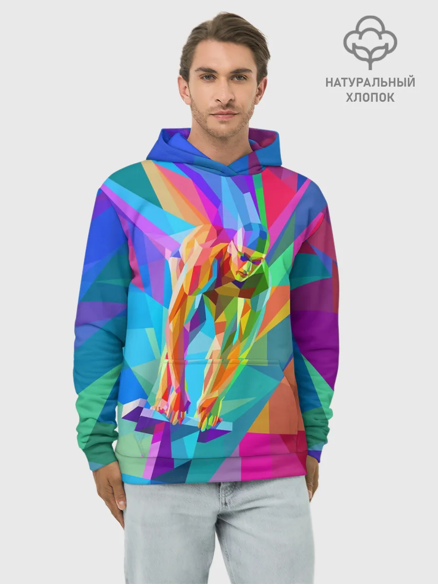 Худи мужской база хлопок / Пловец