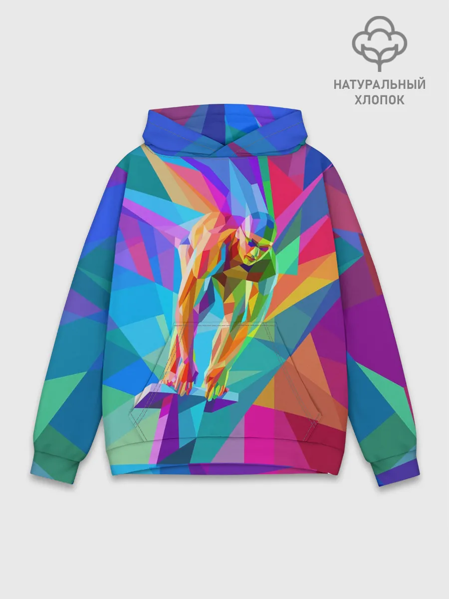 Худи мужской база хлопок / Пловец