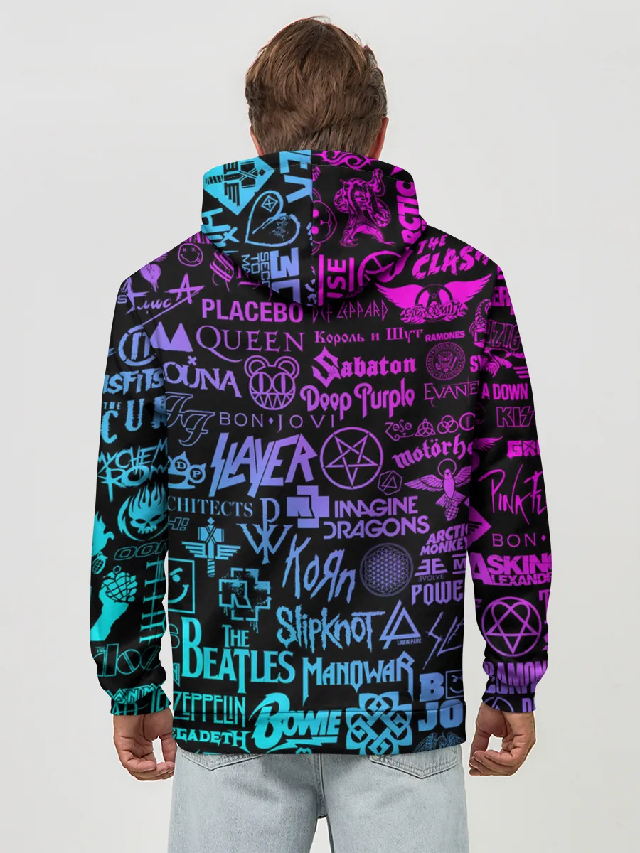 Худи мужской база хлопок / ЛОГОТИПЫ РОК ГРУПП