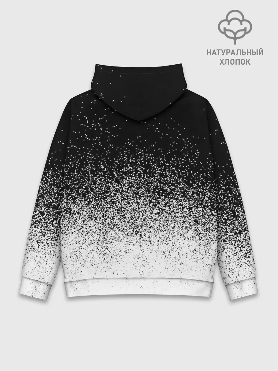 Худи мужской база хлопок / BLACK AND WHITE ABSTRACTION