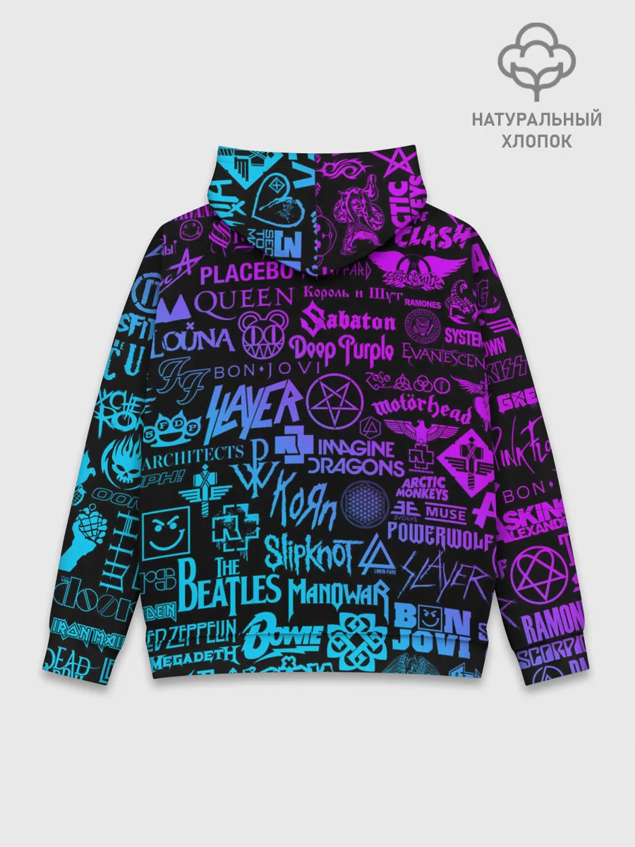 Худи мужской база хлопок / ЛОГОТИПЫ РОК ГРУПП
