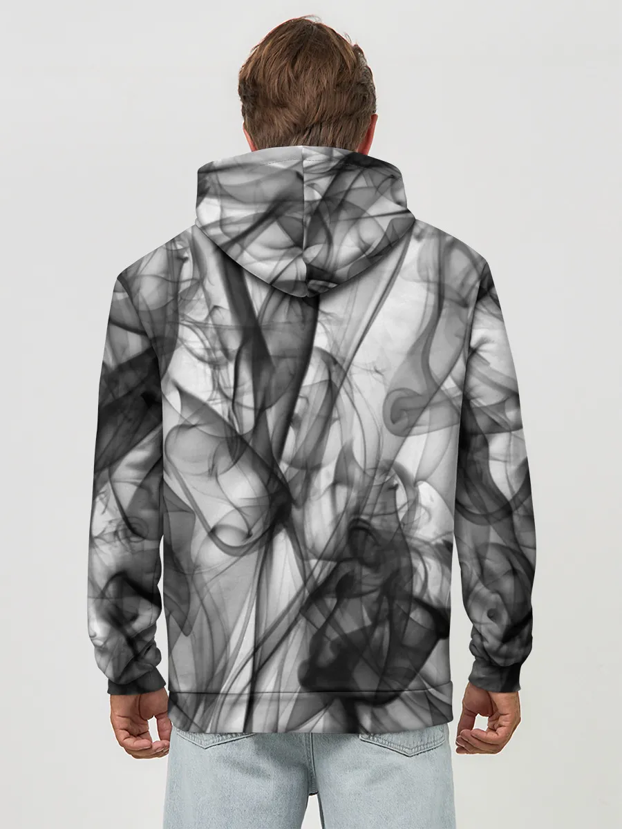 Худи мужской база хлопок / SMOKE ABSTRACTION