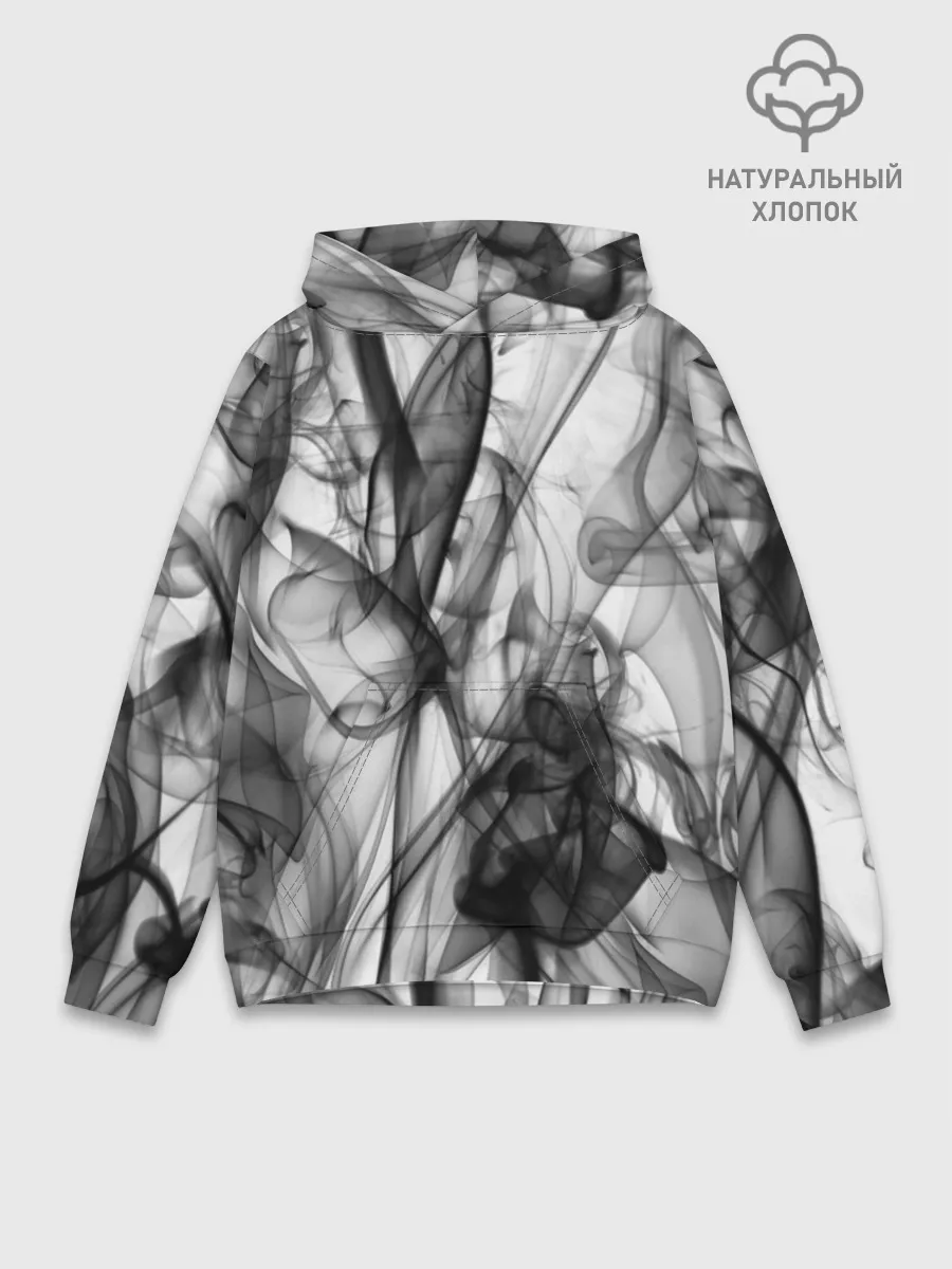 Худи мужской база хлопок / SMOKE ABSTRACTION