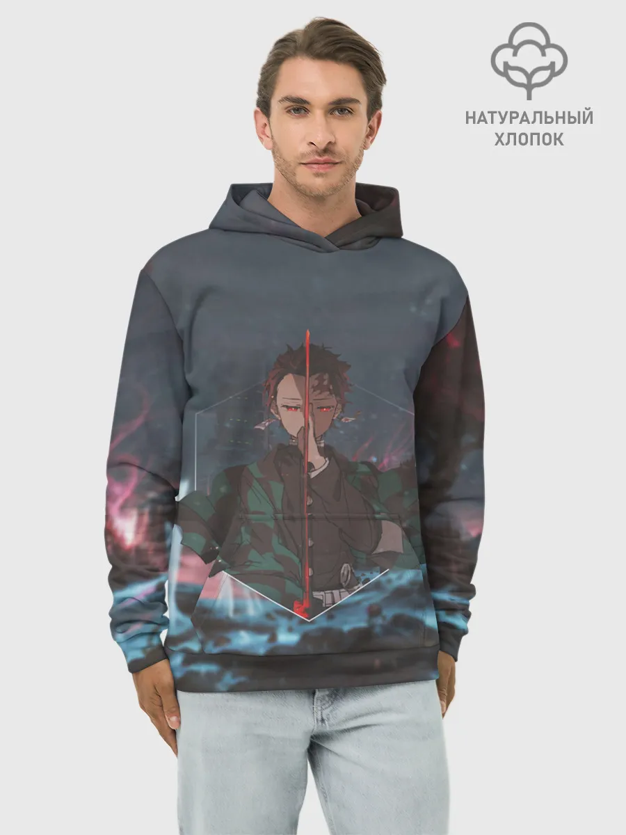 Худи мужской база хлопок / Танджиро Камадо