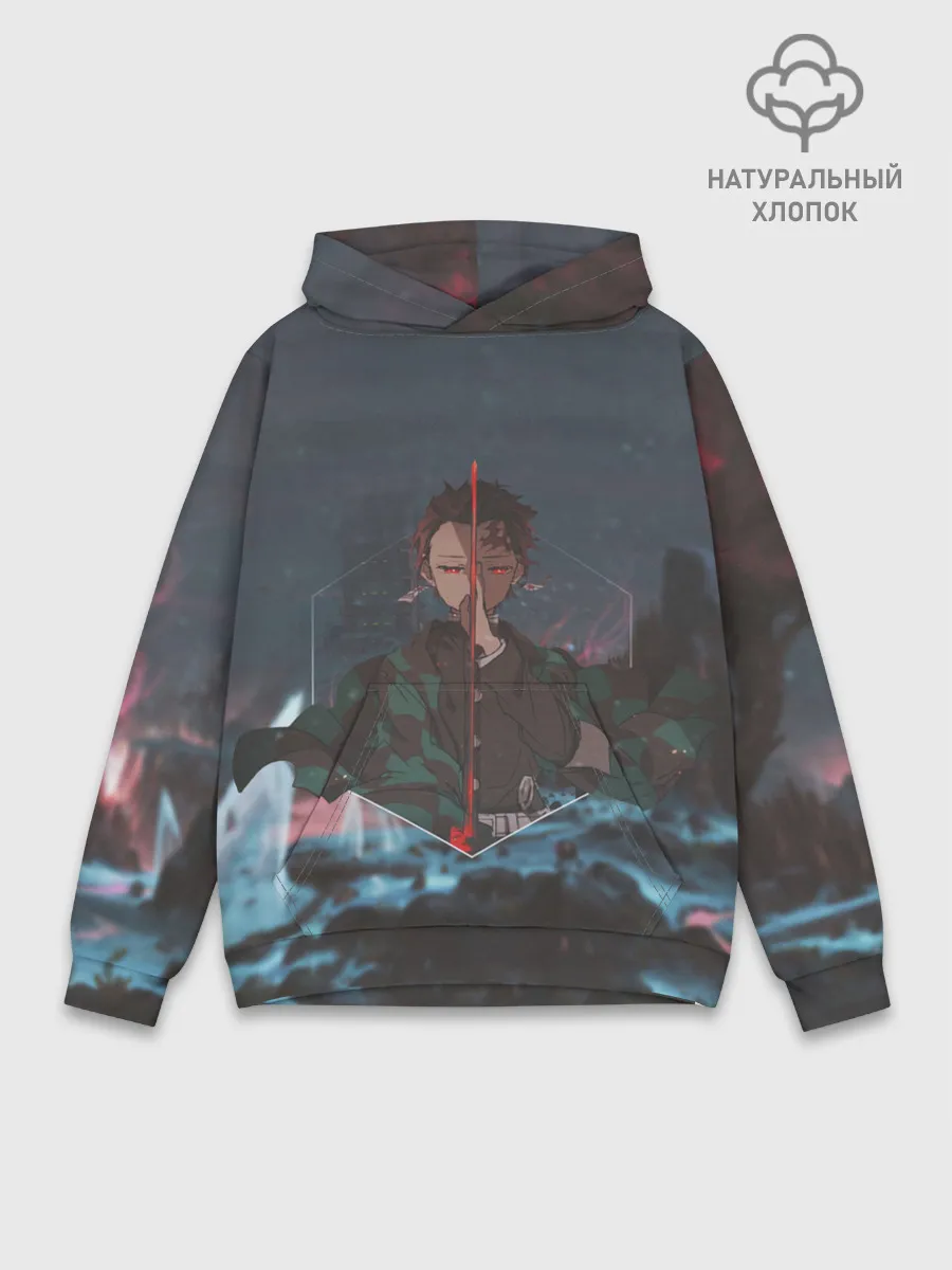 Худи мужской база хлопок / Танджиро Камадо