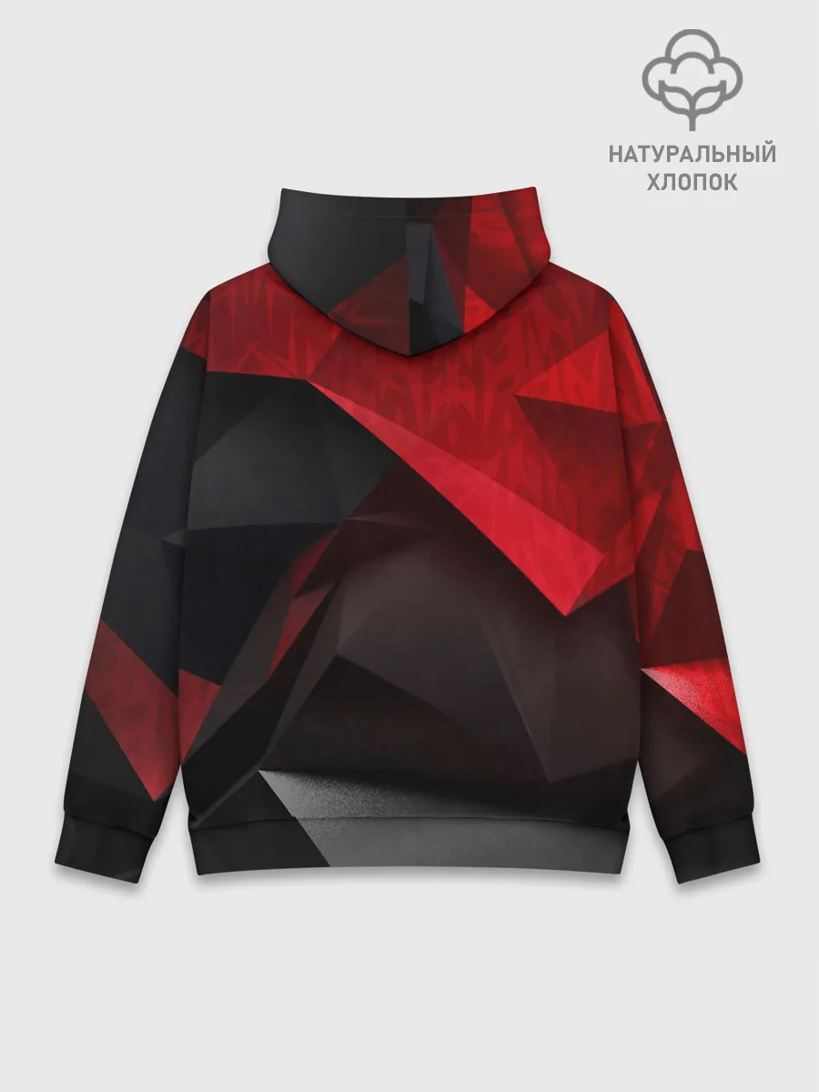 Худи мужской база хлопок / Red & Black
