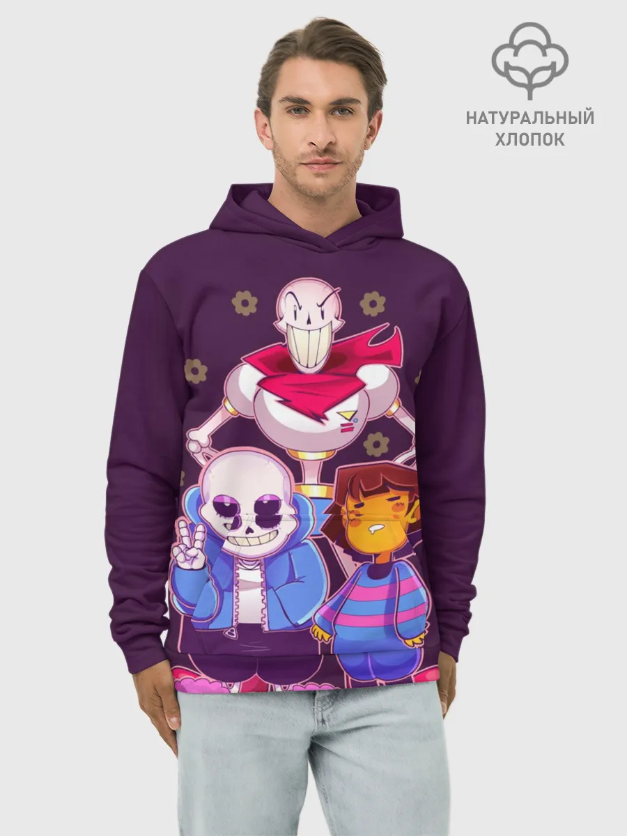 Худи мужской база хлопок / Персонажи Undertale