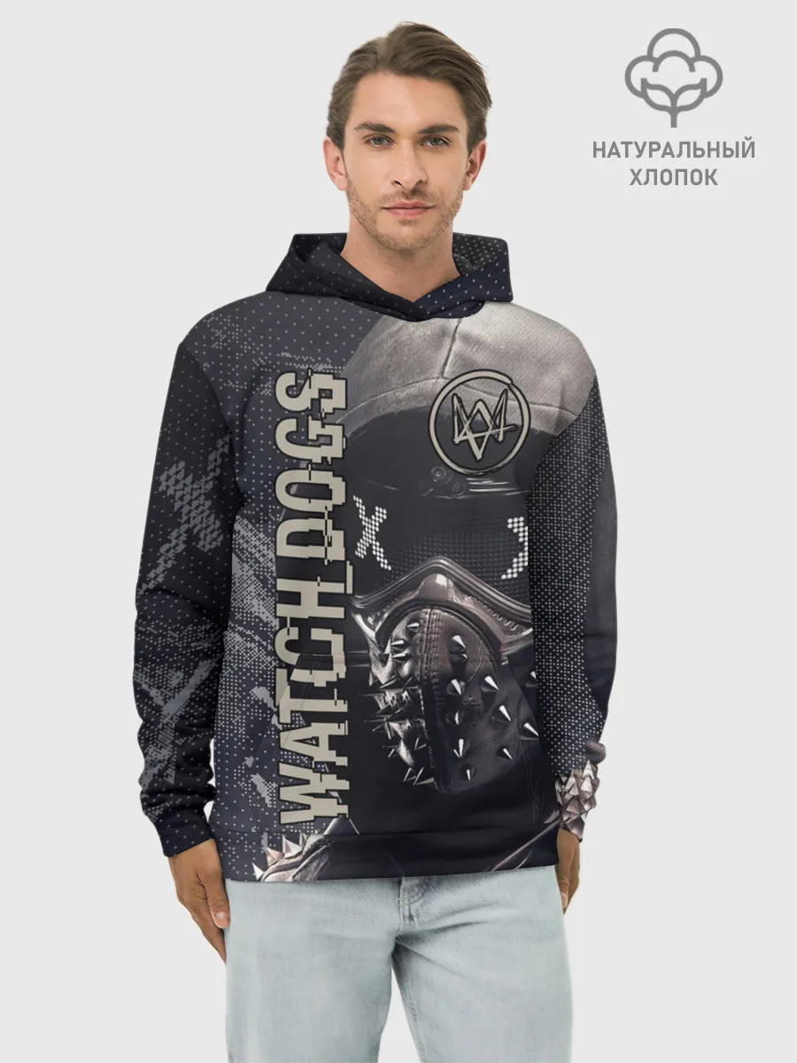 Худи мужской база хлопок / WATCH DOGS