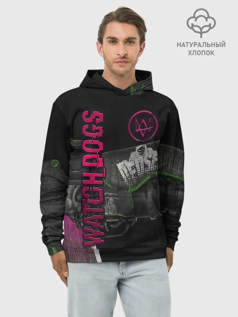Худи мужской база хлопок / WATCH DOGS
