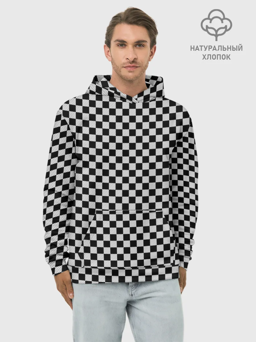 Худи мужской база хлопок / Checkerboard Color