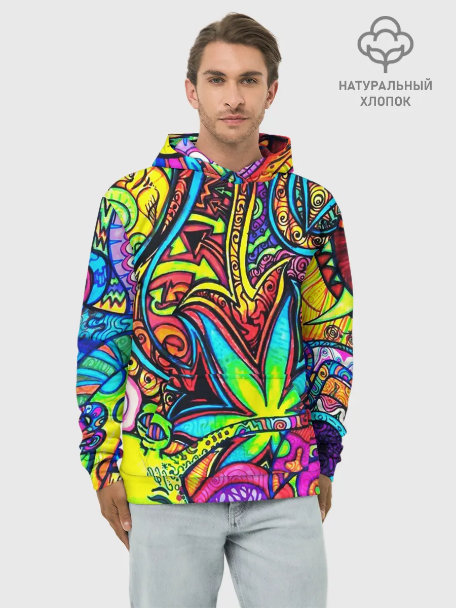 Худи мужской база хлопок / ABSTRACTION PSY