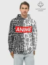 Худи мужской база хлопок / Anime black&white