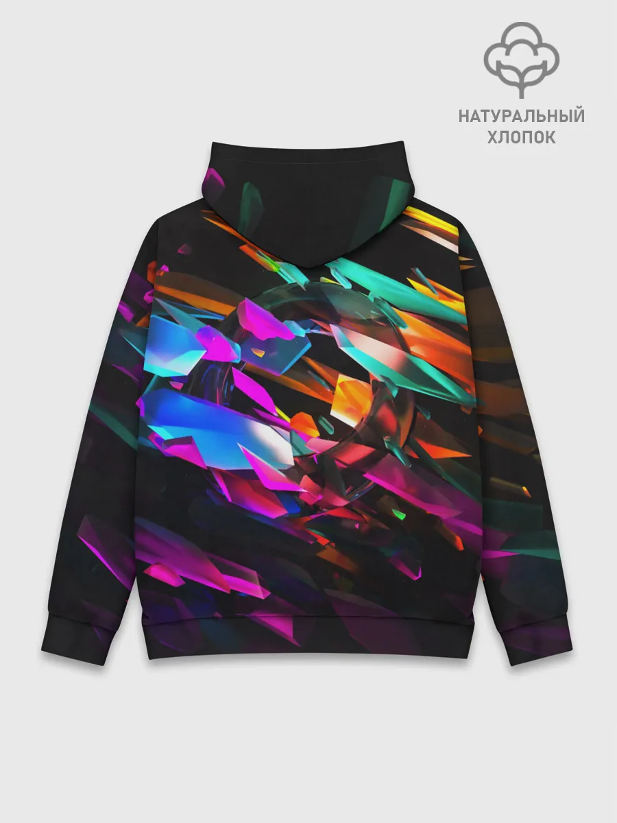 Худи мужской база хлопок / АБСТРАКЦИЯ НЕОНОВАЯ