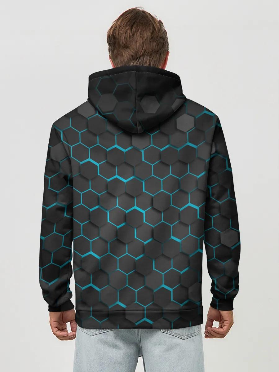 Худи мужской база хлопок / Turquoise Octagon