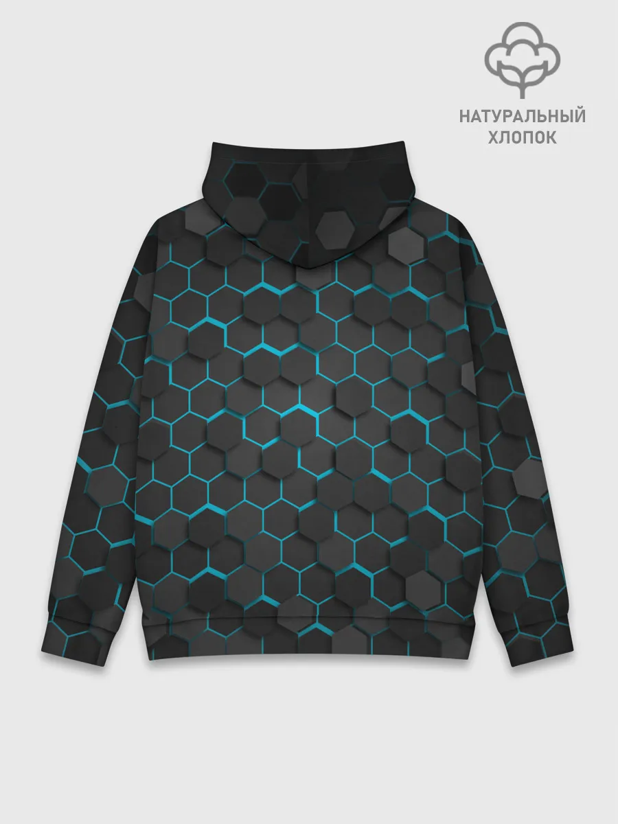 Худи мужской база хлопок / Turquoise Octagon