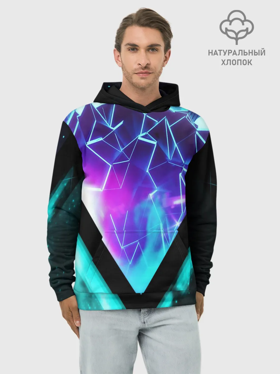 Худи мужской база хлопок / NEON GEOMETRY