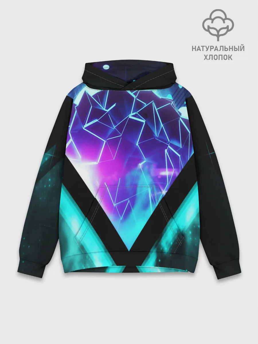Худи мужской база хлопок / NEON GEOMETRY
