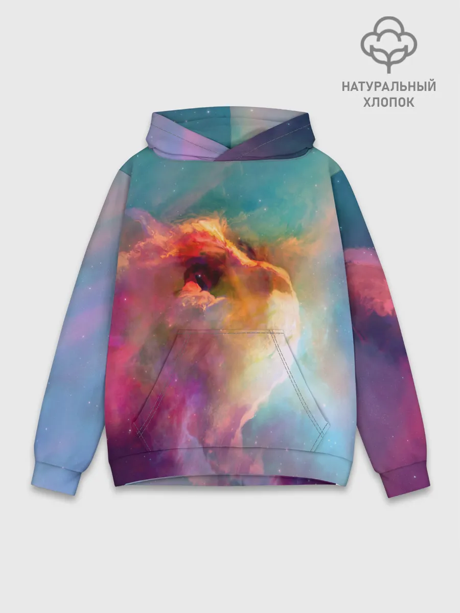 Худи мужской база хлопок / КОСМИЧЕСКИЙ КОТ