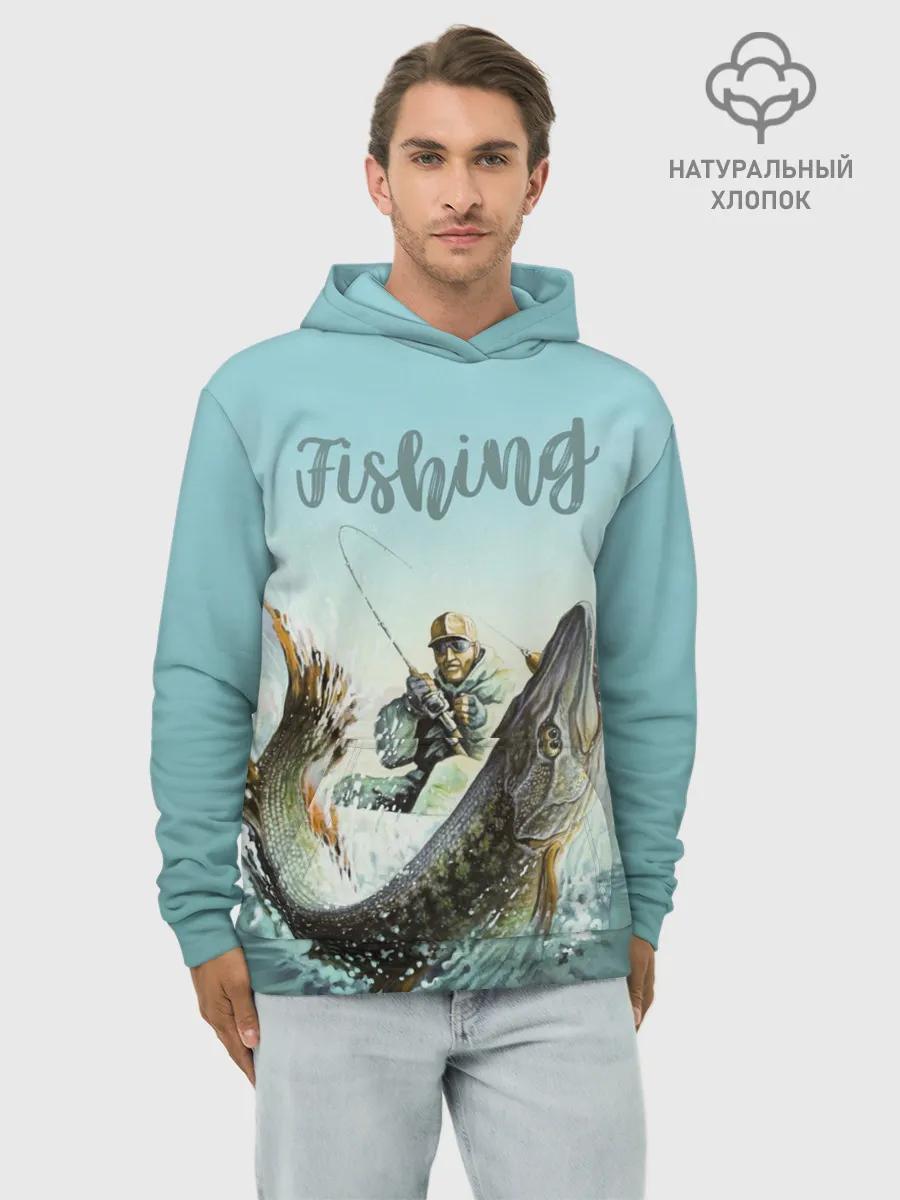 Худи мужской база хлопок / Fishing