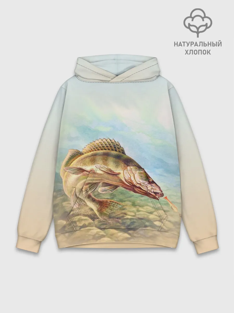 Худи мужской база хлопок / Рыба