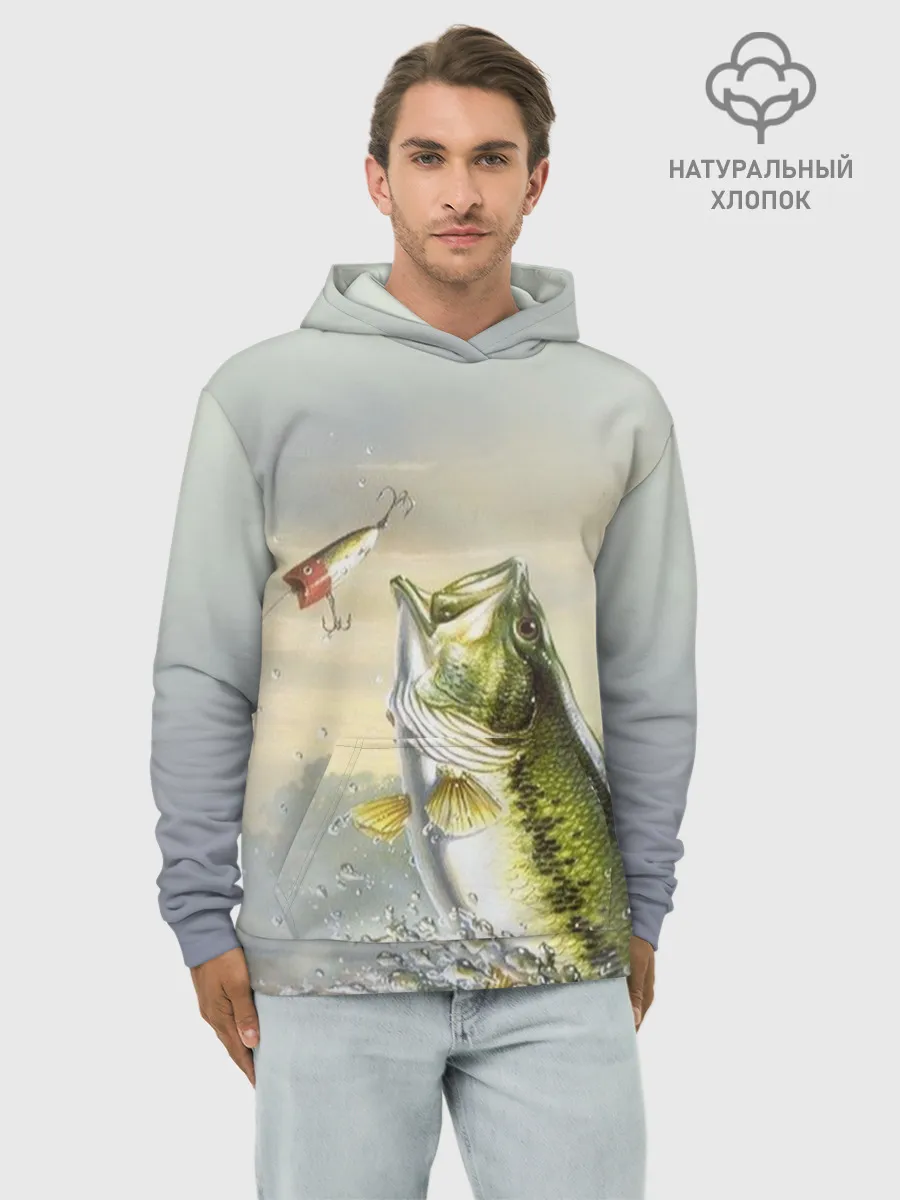 Худи мужской база хлопок / Рыбалка
