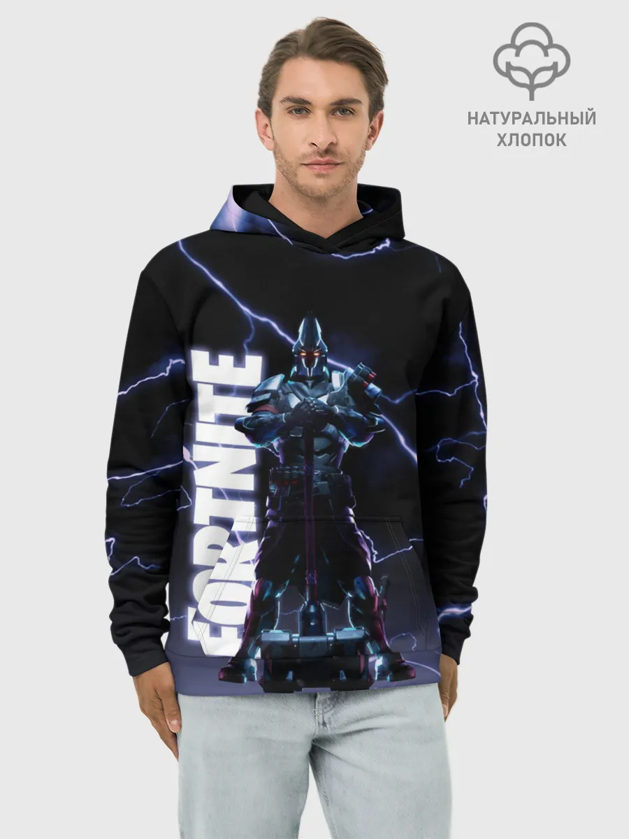 Худи мужской база хлопок / НЕСОКРУШИМЫЙ РЫЦАРЬ FORTNITE