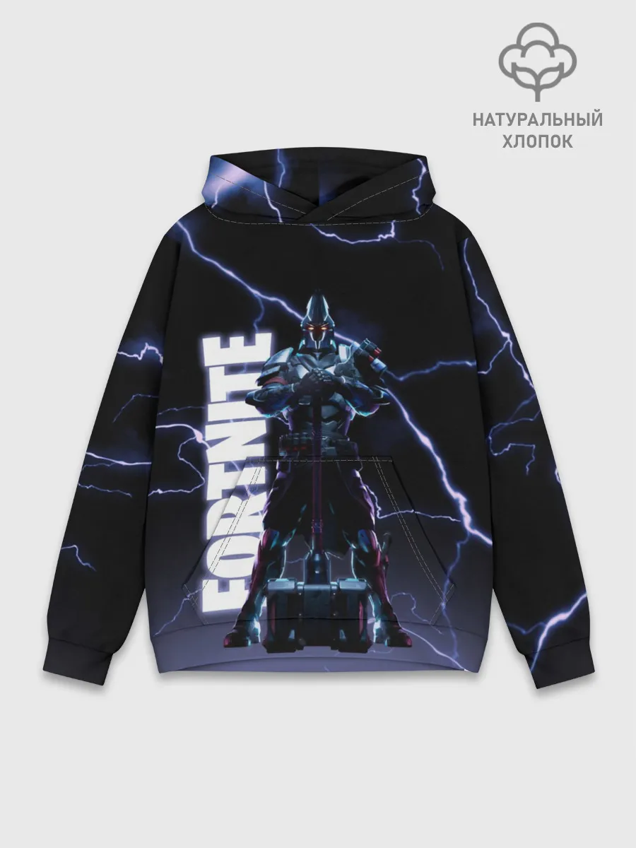 Худи мужской база хлопок / НЕСОКРУШИМЫЙ РЫЦАРЬ FORTNITE
