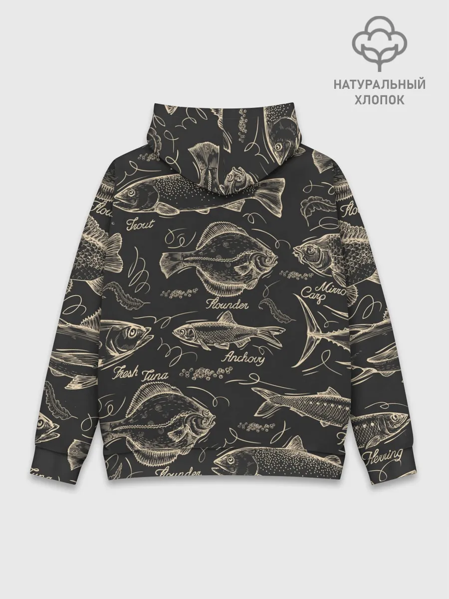 Худи мужской база хлопок / Lets go fishing