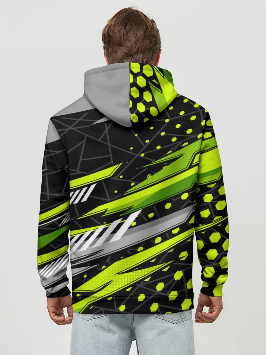 Худи мужской база хлопок / Black and Green