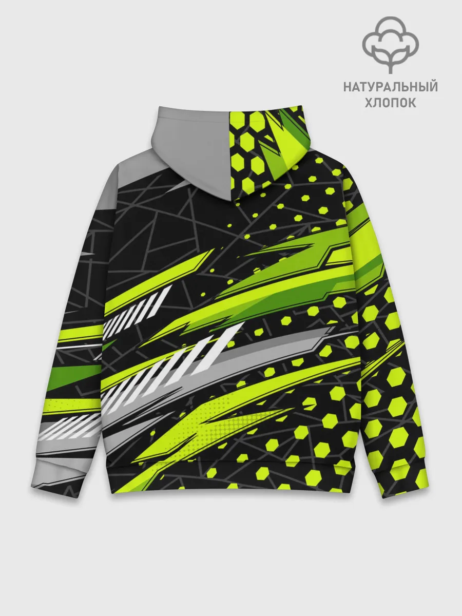 Худи мужской база хлопок / Black and Green