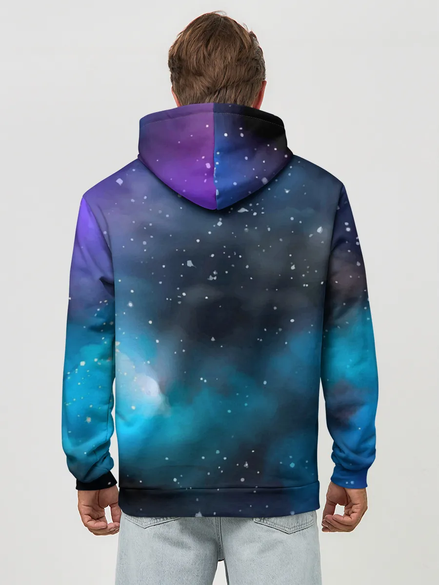 Худи мужской база хлопок / Рисованный Космос