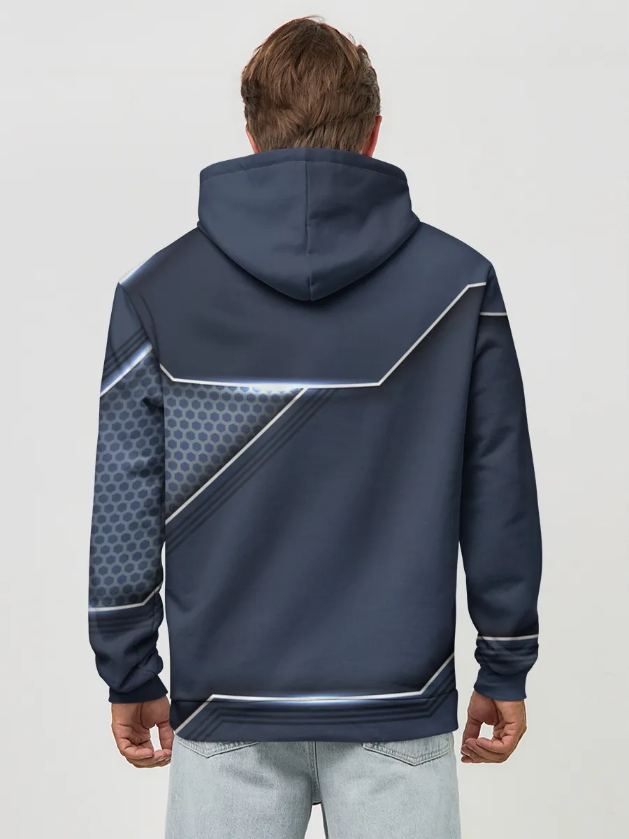 Худи мужской база хлопок / Металлическая 3D основа