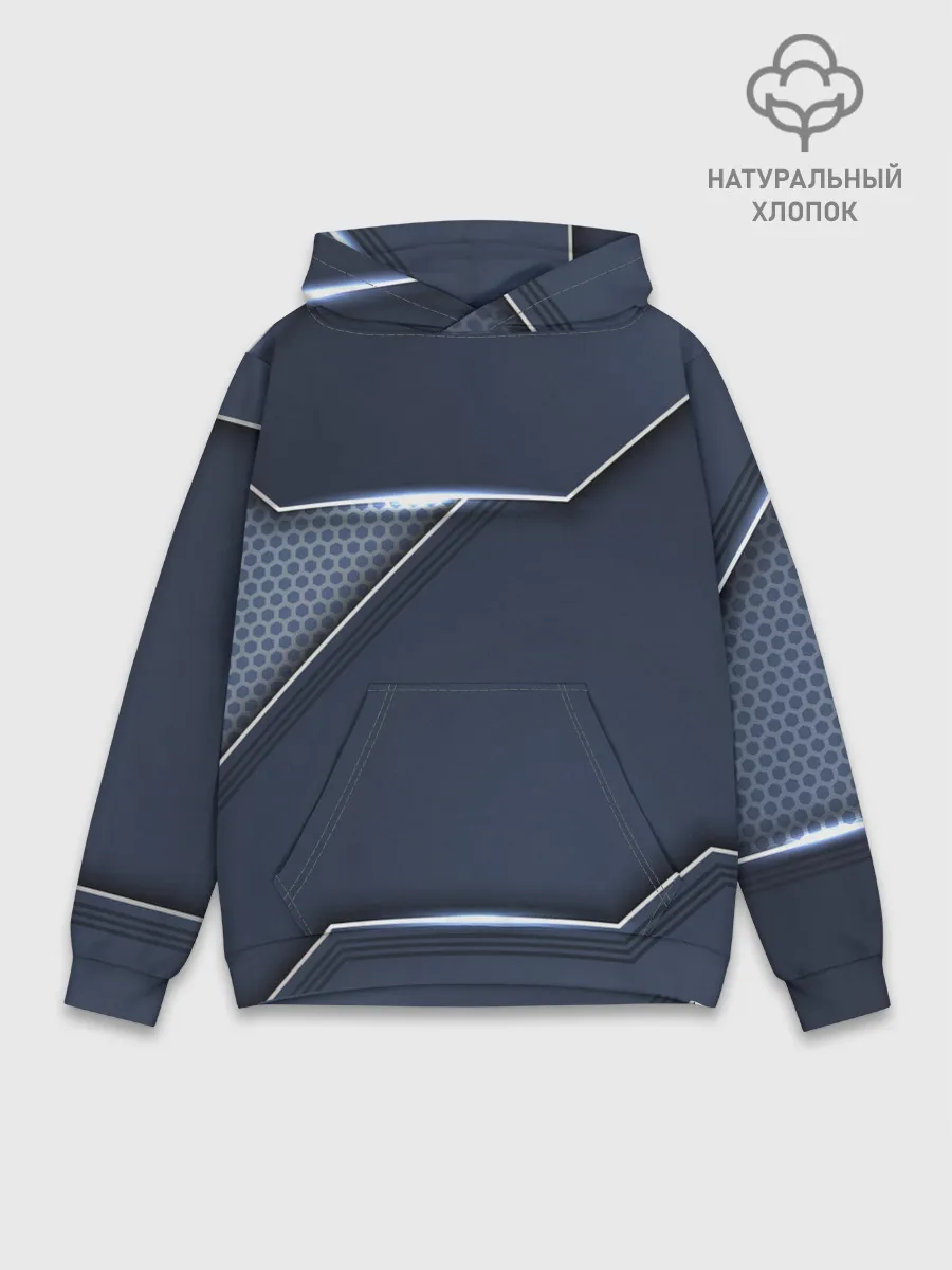Худи мужской база хлопок / Металлическая 3D основа