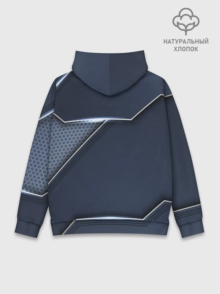 Худи мужской база хлопок / Металлическая 3D основа