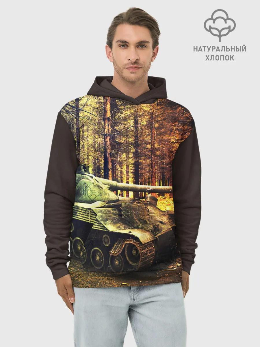 Худи мужской база хлопок / ТАНК В ЛЕСУ