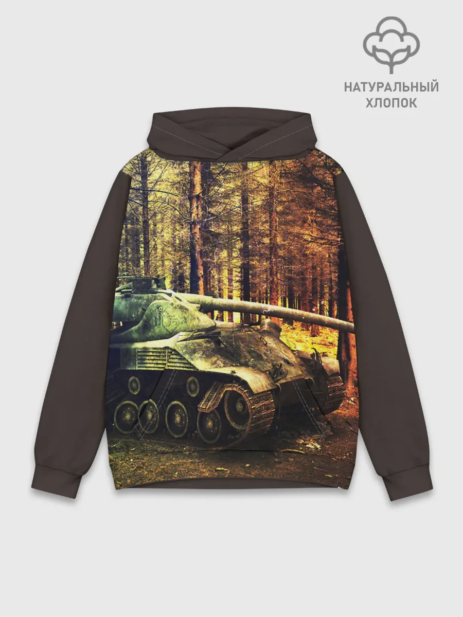 Худи мужской база хлопок / ТАНК В ЛЕСУ