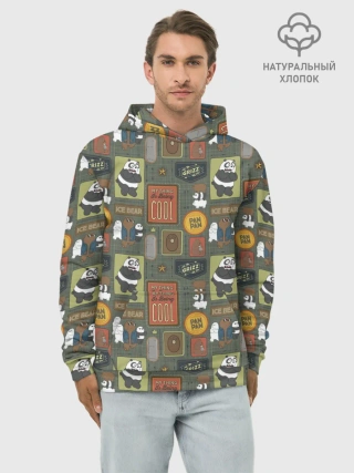 Худи мужской база хлопок / Клевые медведи