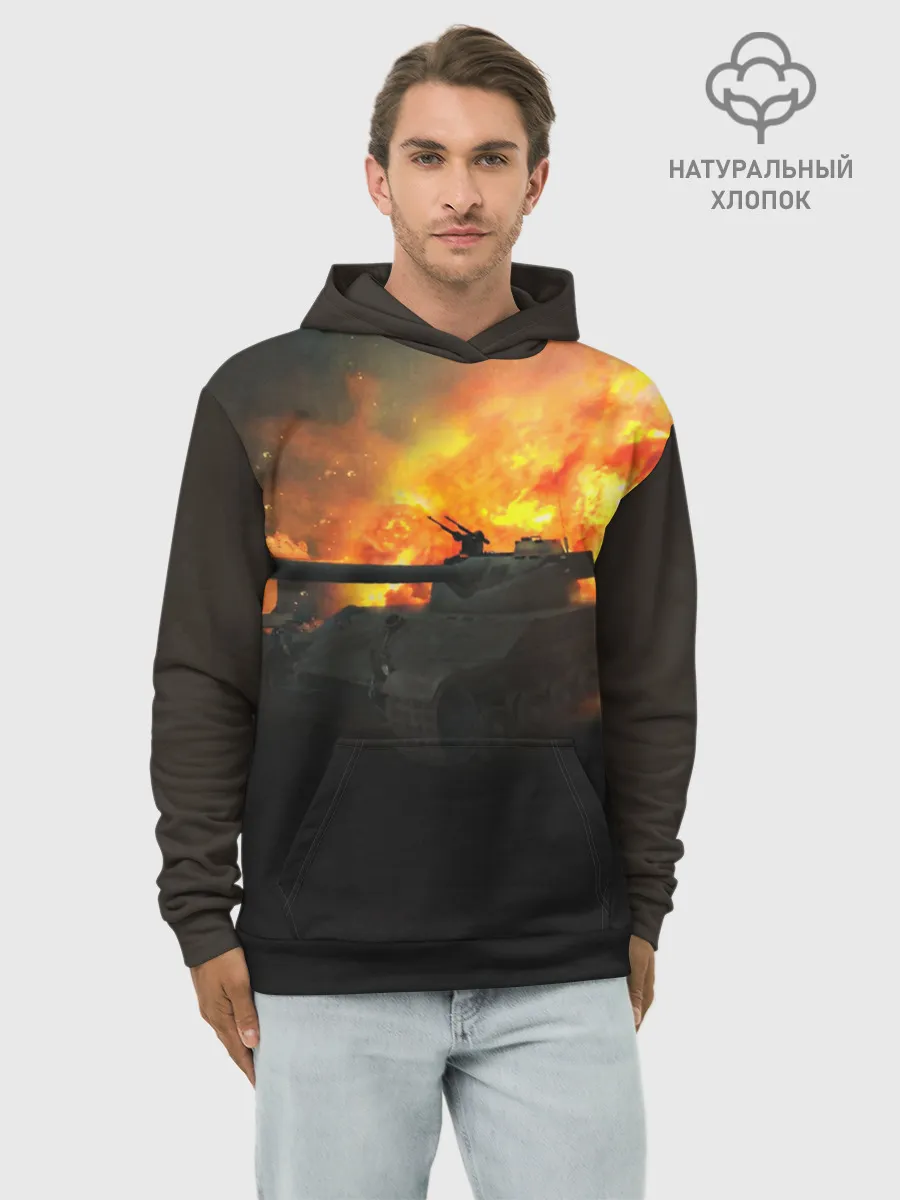 Худи мужской база хлопок / ТАНК В ОГНЕ