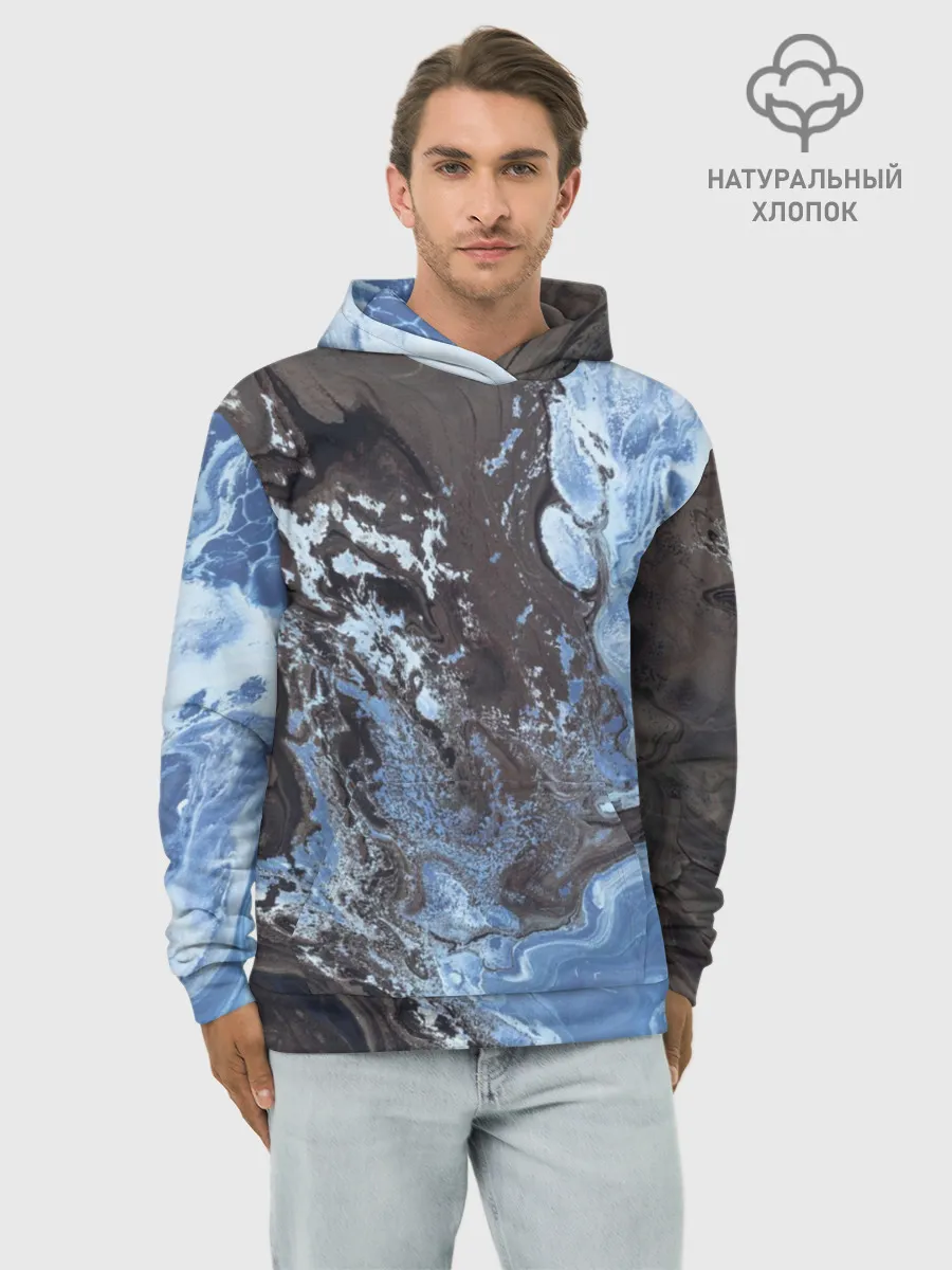 Худи мужской база хлопок / Волны