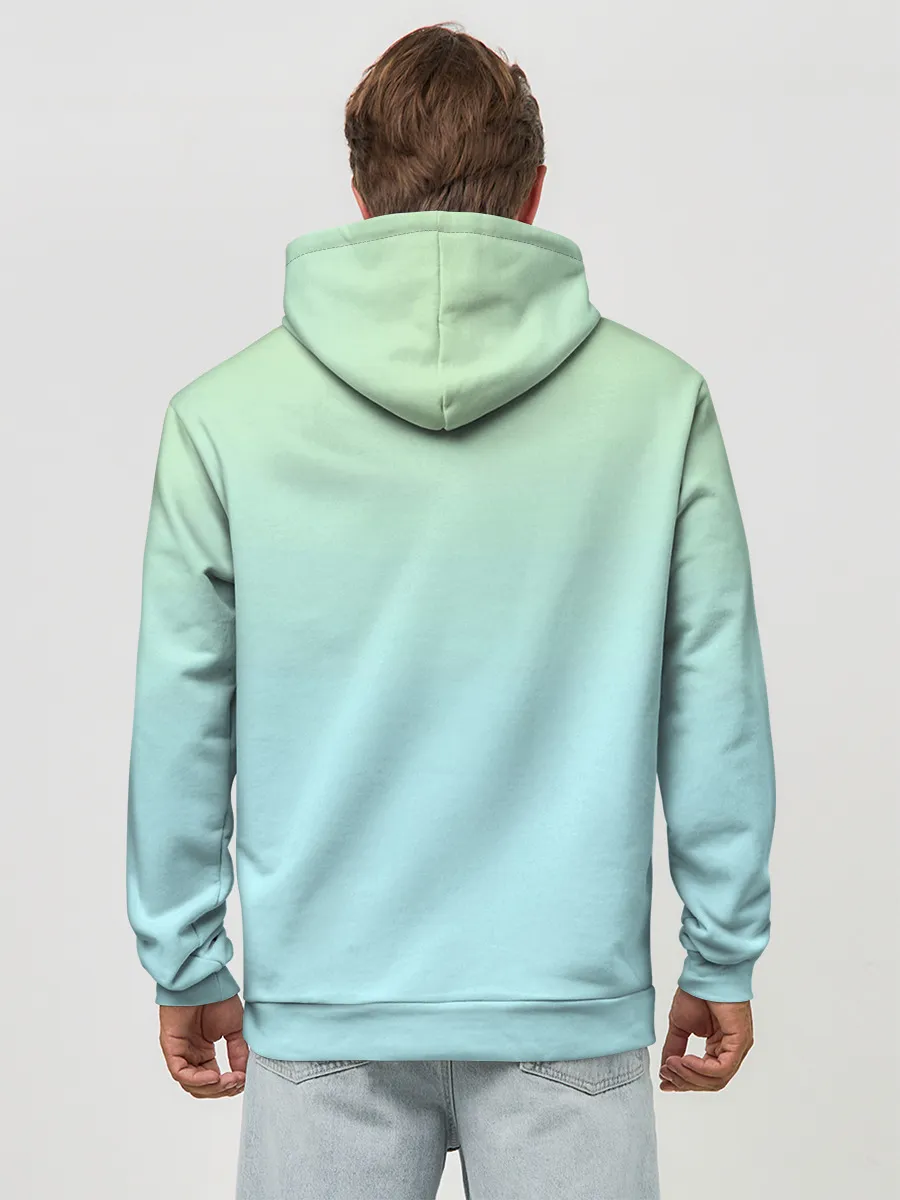 Худи мужской база хлопок / Дзётаро кудзе бирюза