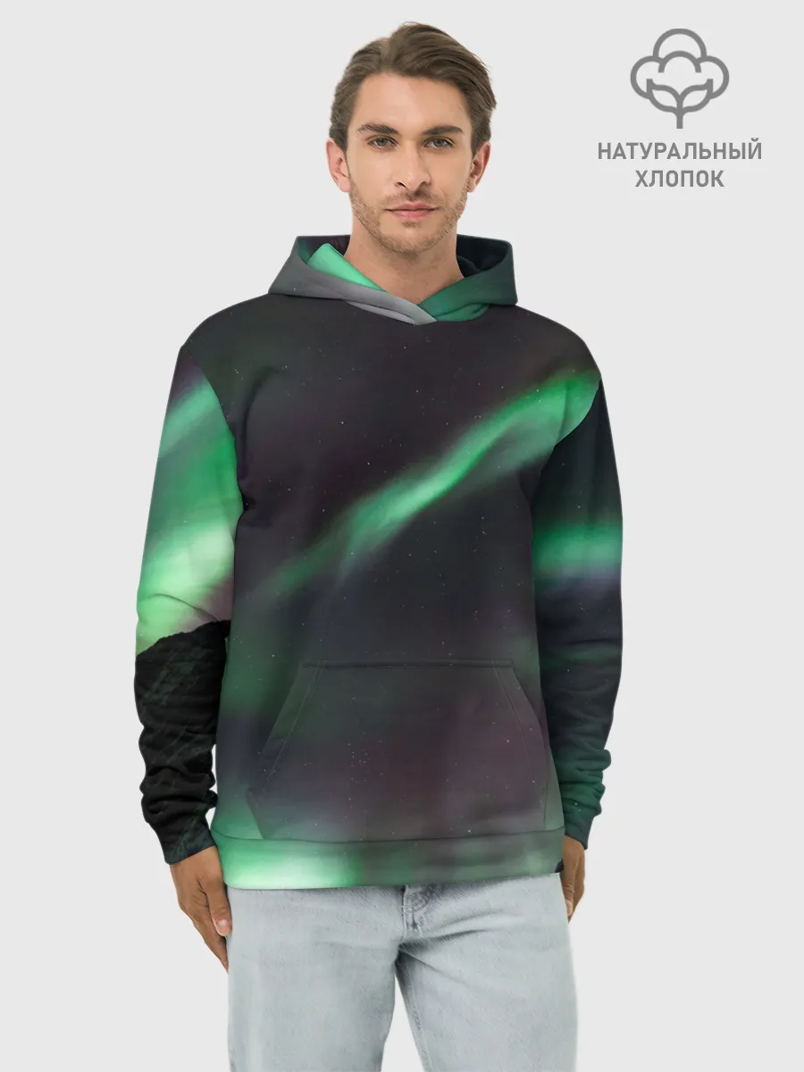 Худи мужской база хлопок / Северное сияние