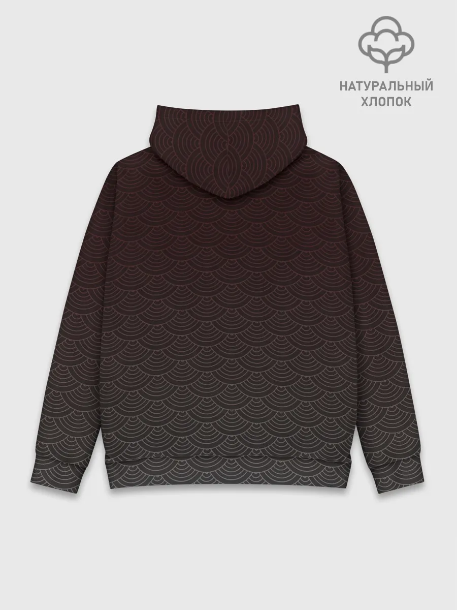 Худи мужской база хлопок / Японский волк