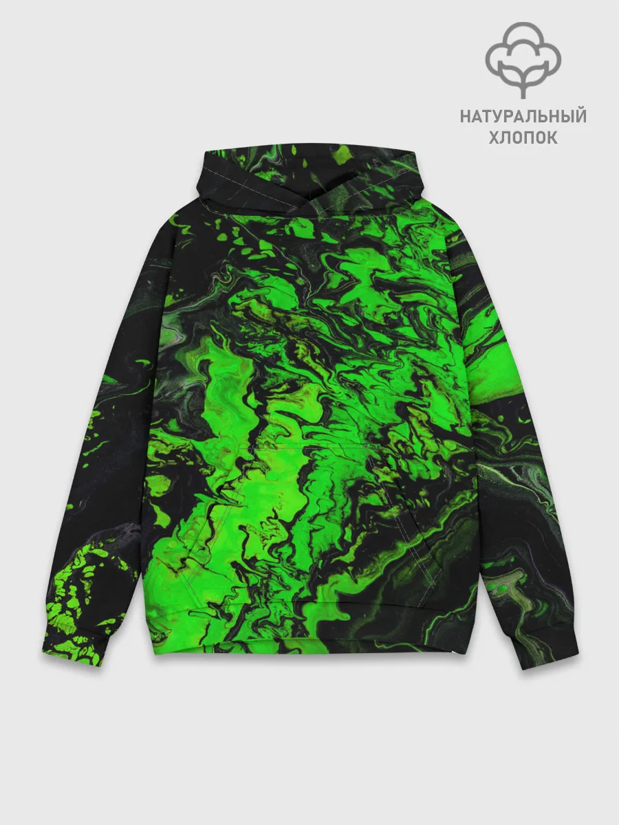 Худи мужской база хлопок / Тёмные зеленые краски